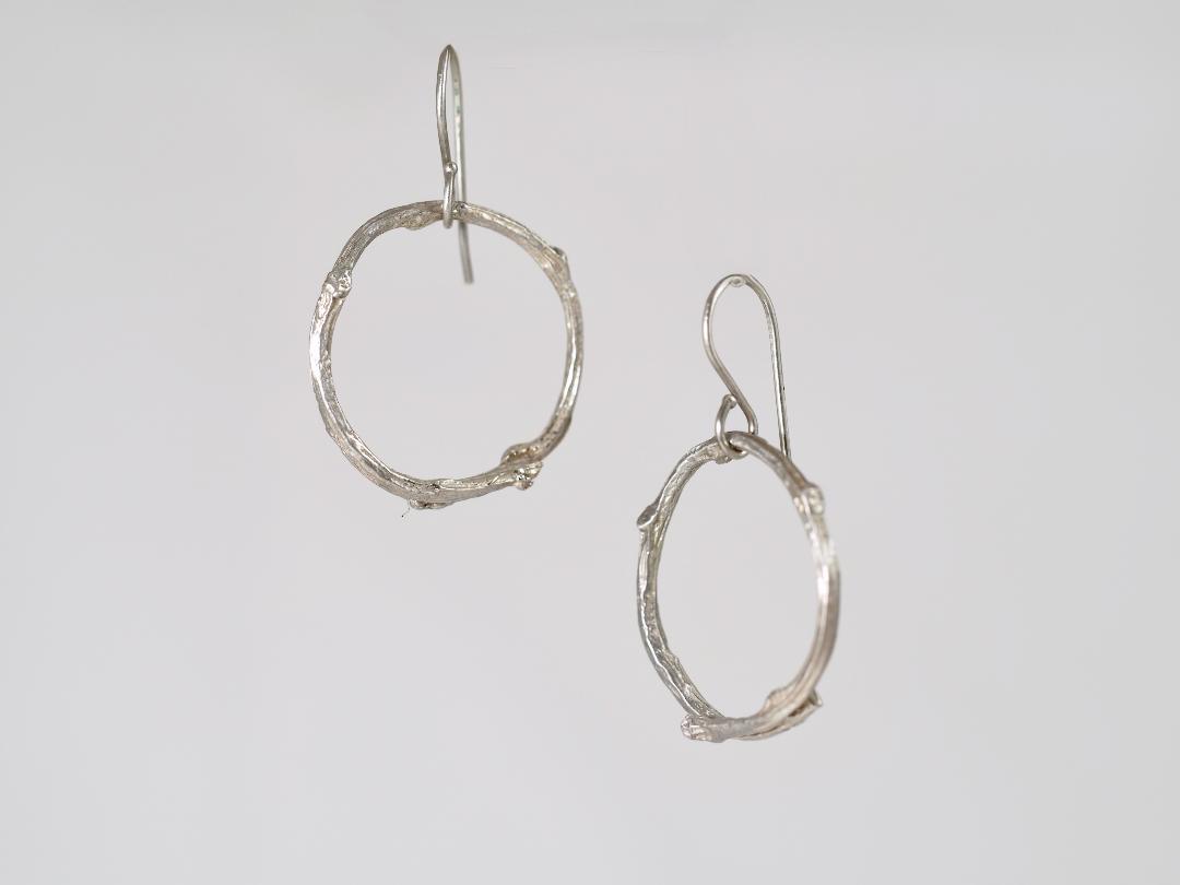 Image of Sterling Branch Circle Earrings by Barbara Rand