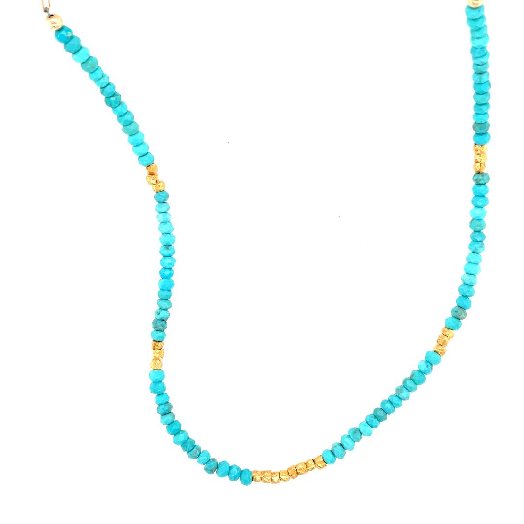Lyra Banded Gemstone Necklace, Turquoise