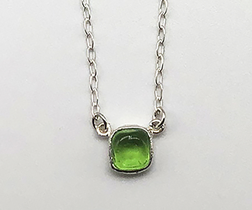 Image 1 for Silver Iridescent Square Pendant 16 Silver Iridescent Square Pendant 16