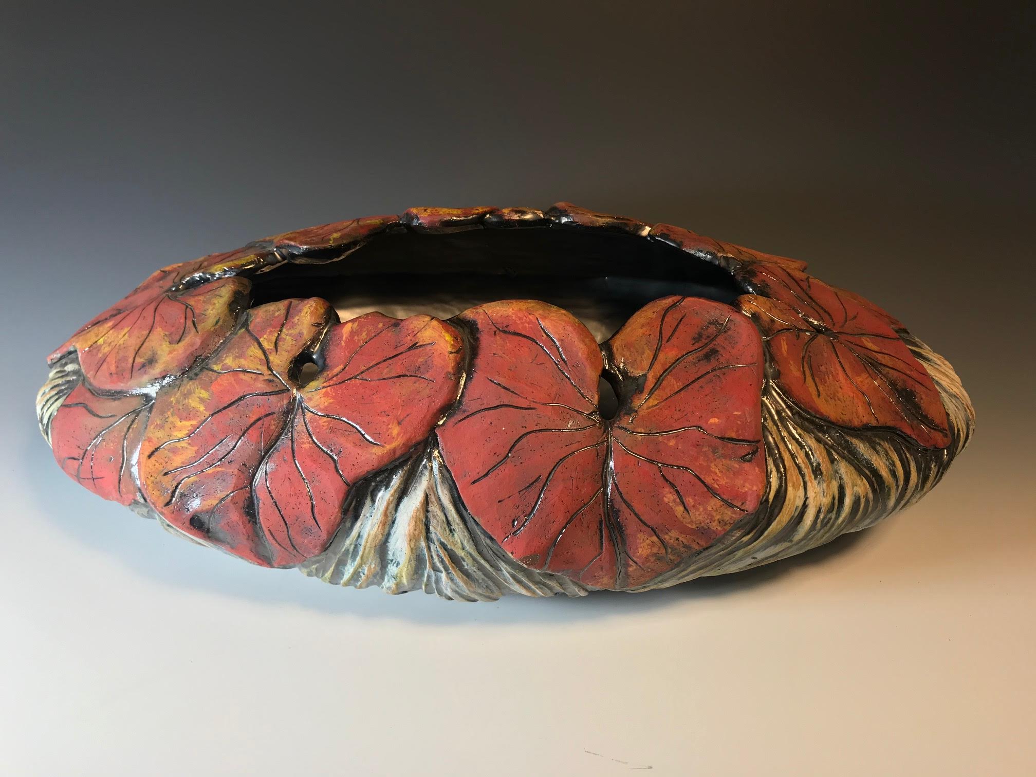Image 1 for Red Leaf Oval Bowl Red Leaf Oval Bowl