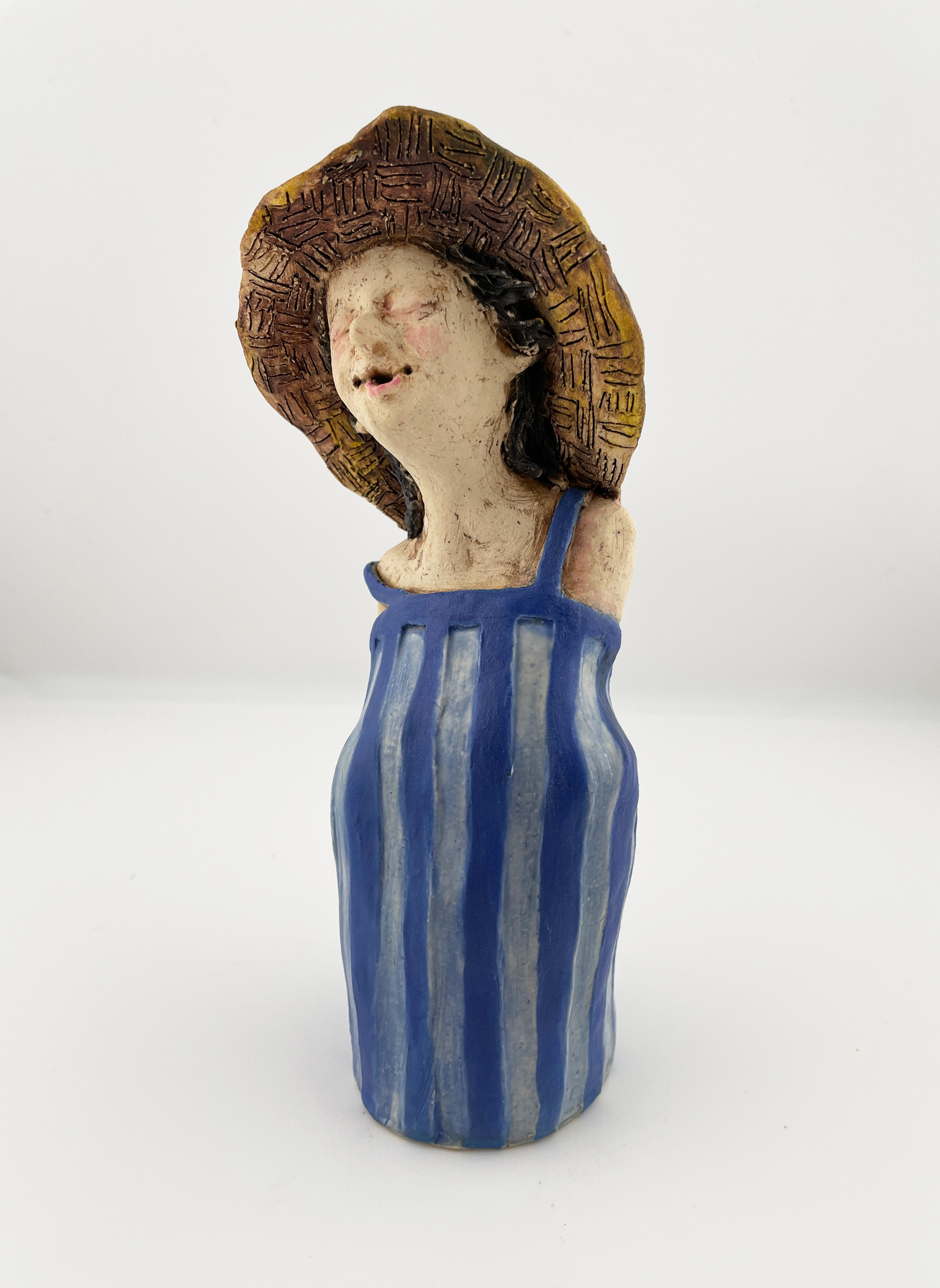 Image of Straw Hat in Stripes by Cathy Engberg