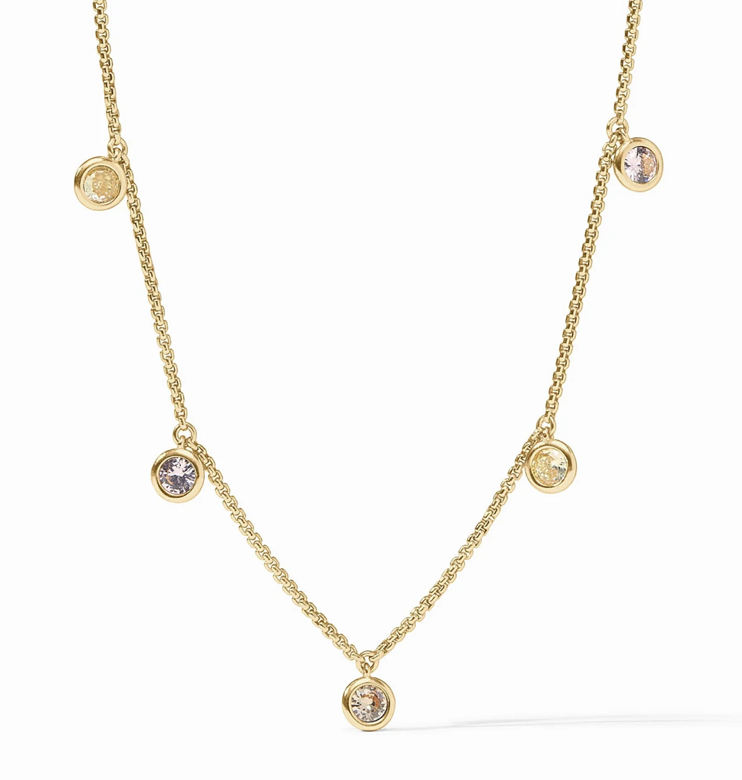 Image of Champagne Radiance Rainbow Delicate Charm Necklace by Julie Vos