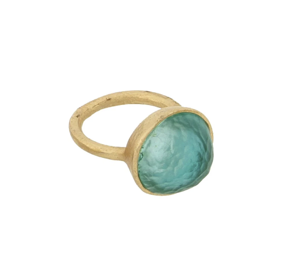 Image of Sol-Single Stone Ring in Teal Size 5 by Michael Vincent Michaud