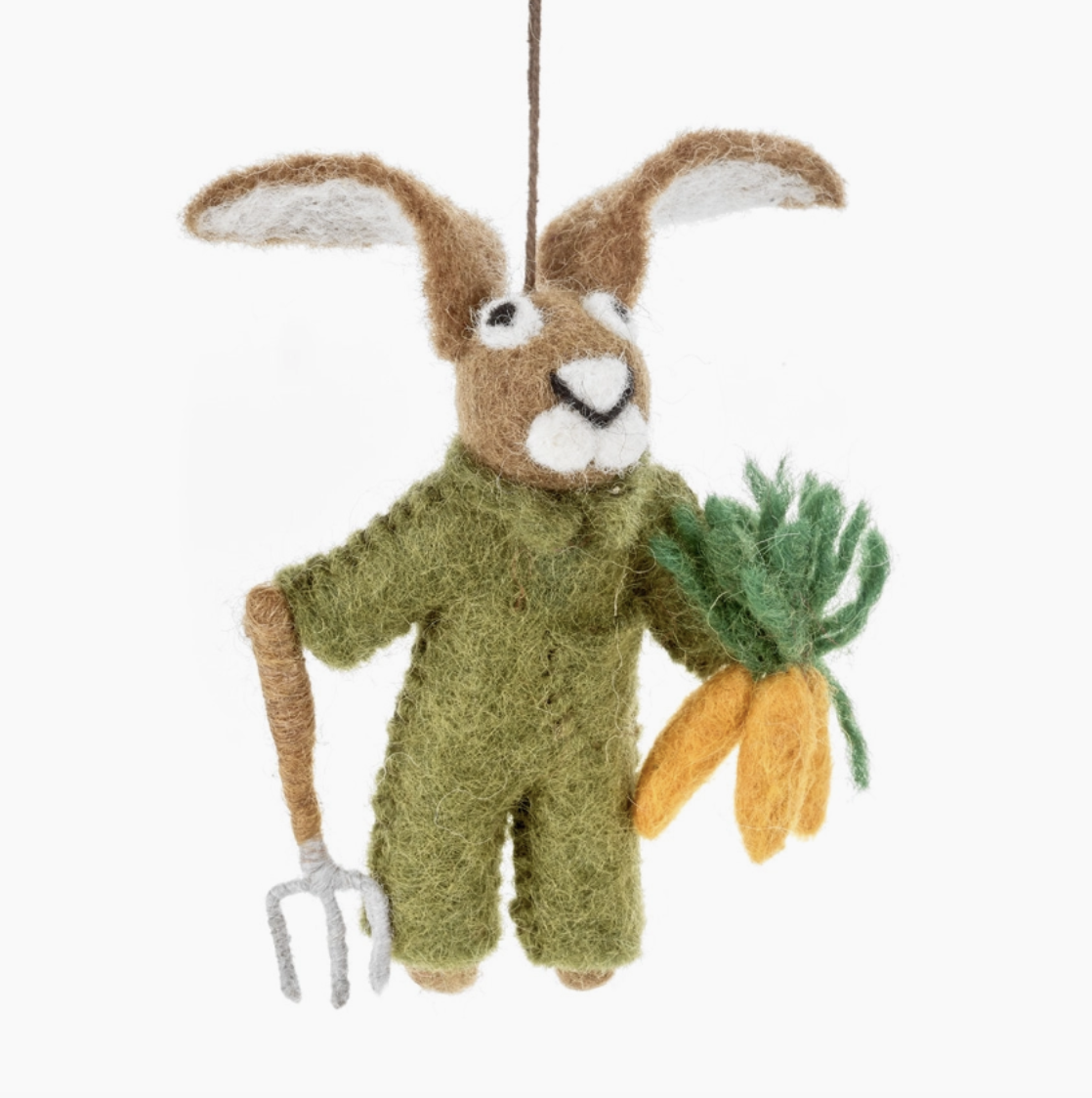 Image of Gordon the Gardening Hare - Handmade Felt Ornament by  Felt So Good