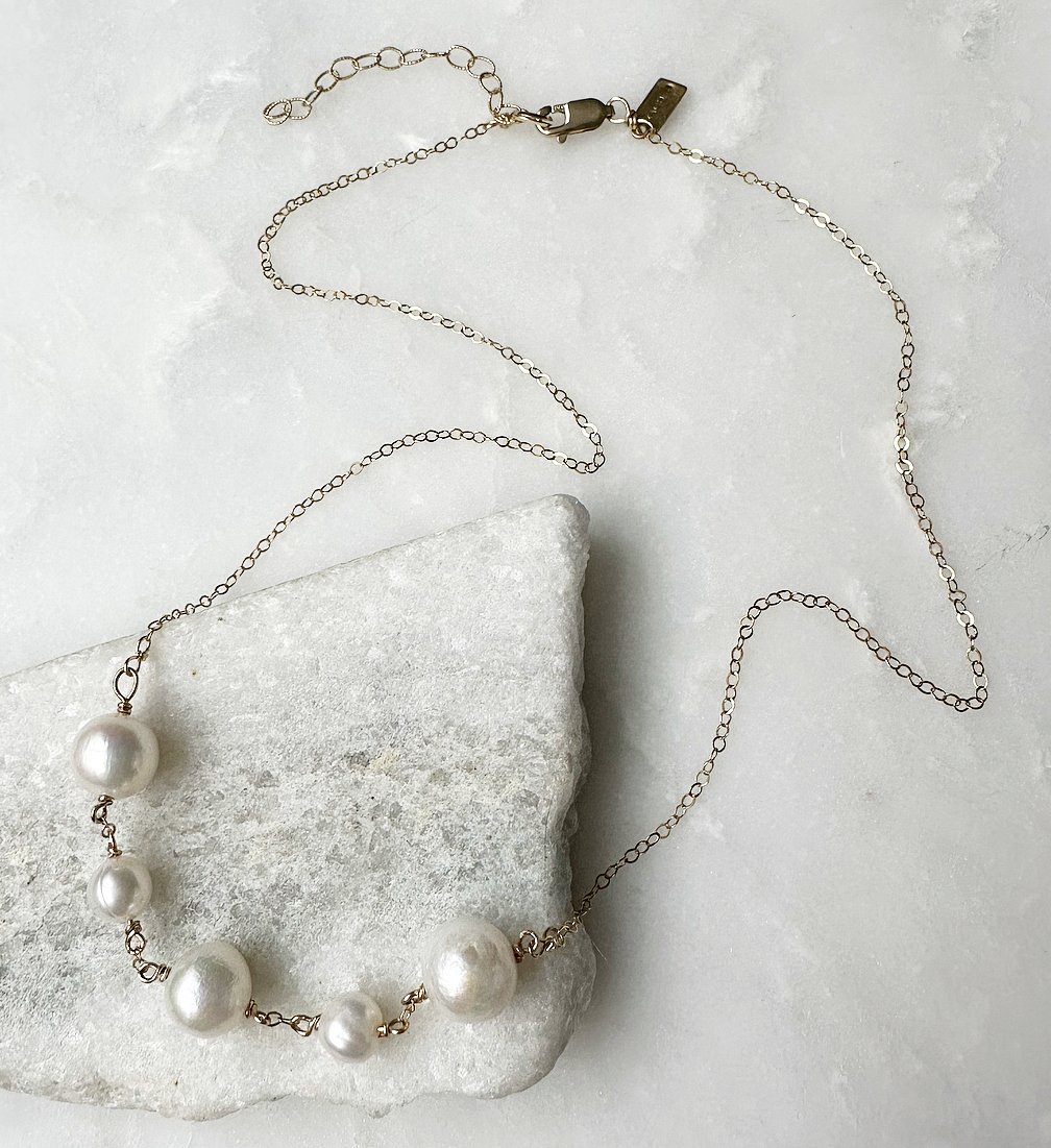 Image of 5 Freshwater Pearl Center Necklace - Trunk Show by  RACH B Jewelry