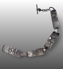 Image of Rustic Sterling Silver Link Bracelet by Pam Sable