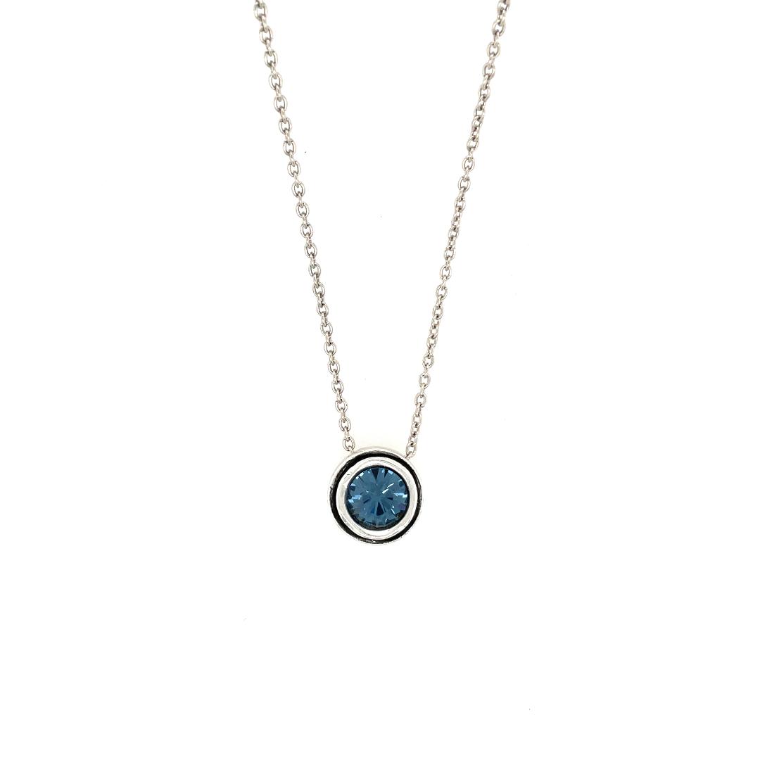 Illumine Necklace in Silver, Denim Blue