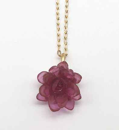 Image 1 for Small Lotus Flower Pendant on Chain 16 Small Lotus Flower Pendant on Chain 16