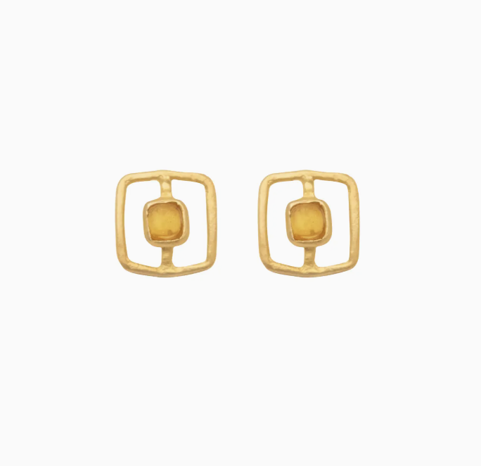 Image of Fragment Post Earrings in Orange by Michael Vincent Michaud