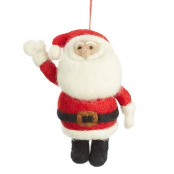 Jolly Santa - Handmade Felt Ornament