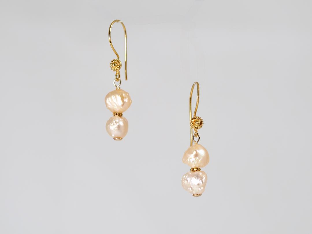 Image of Pink Pearl and 14k Gold-Fill Earrings by Barbara Rand