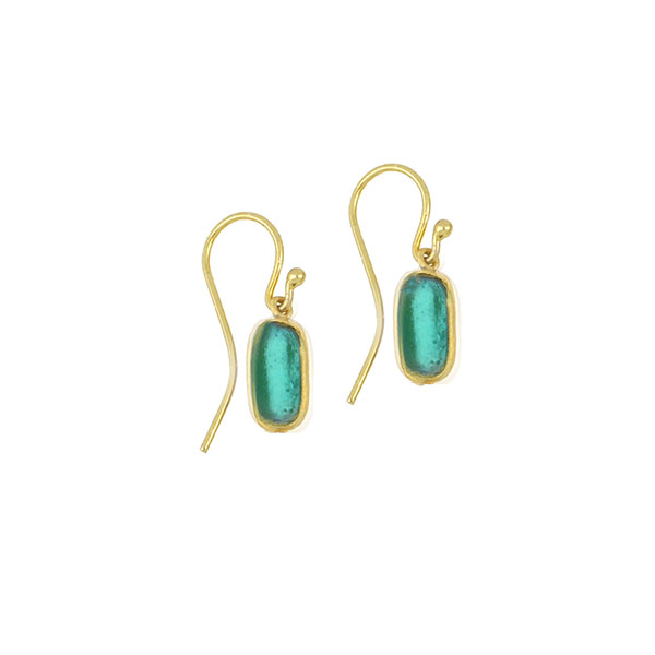 Image of Geo Bubble Wire Earrings in Teal by Michael Vincent Michaud