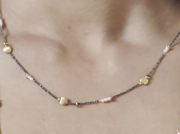 Image of Half Moon Eclipse Necklace - Pearl, Short by Mabel Chong