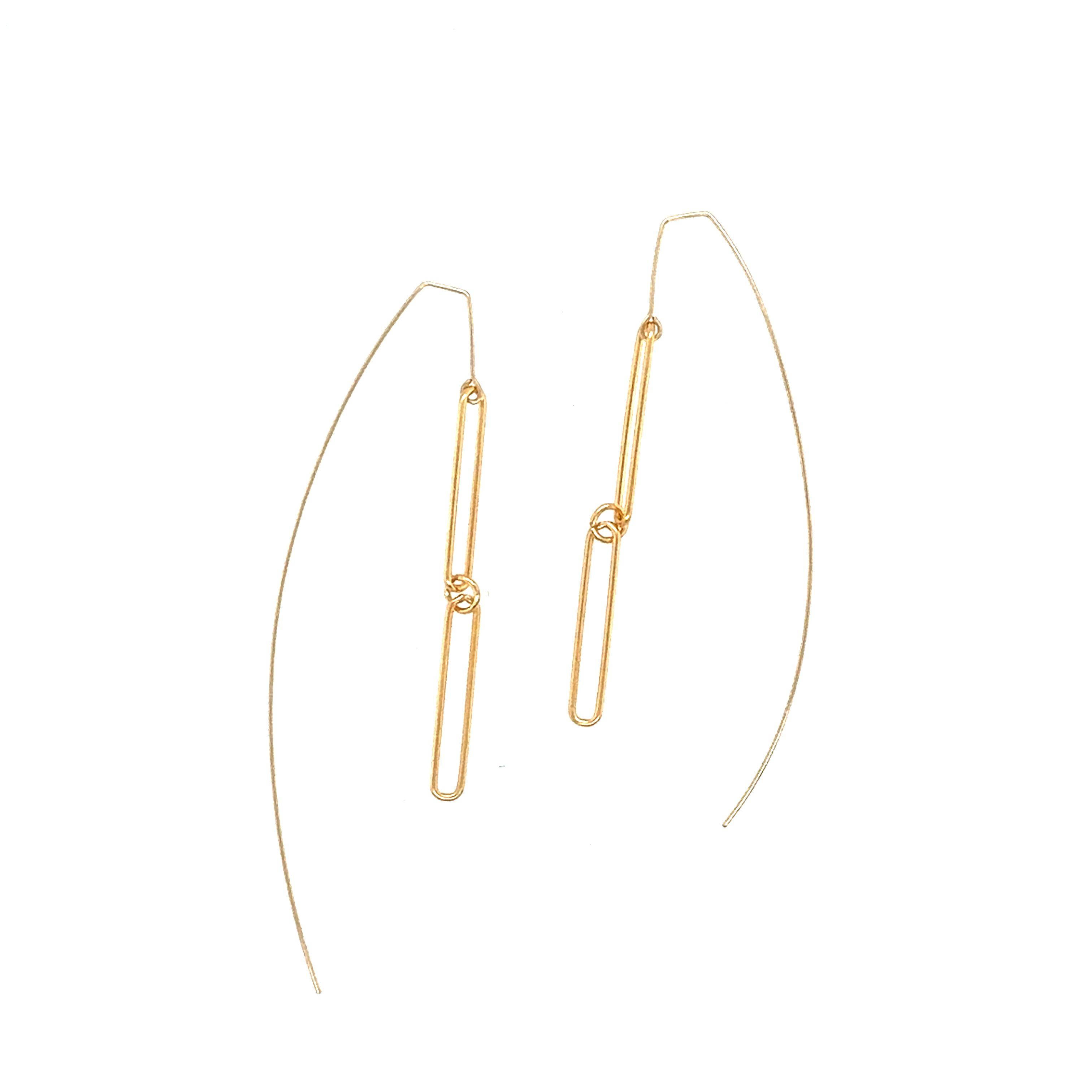 Image of Double Linear Link Threader Earrings - 14k Gold Fill - Trunk Show by  RACH B Jewelry