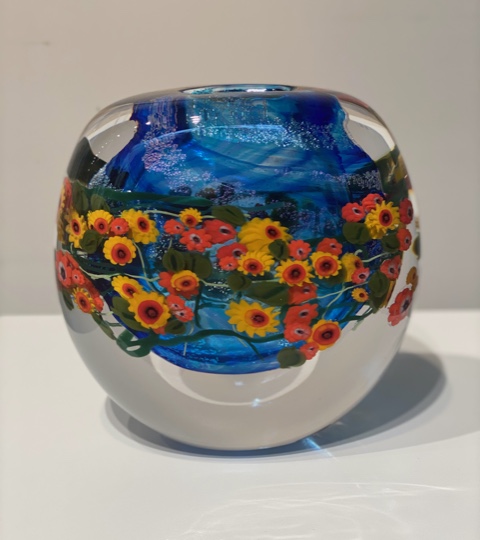 California Poppies Cased Vase