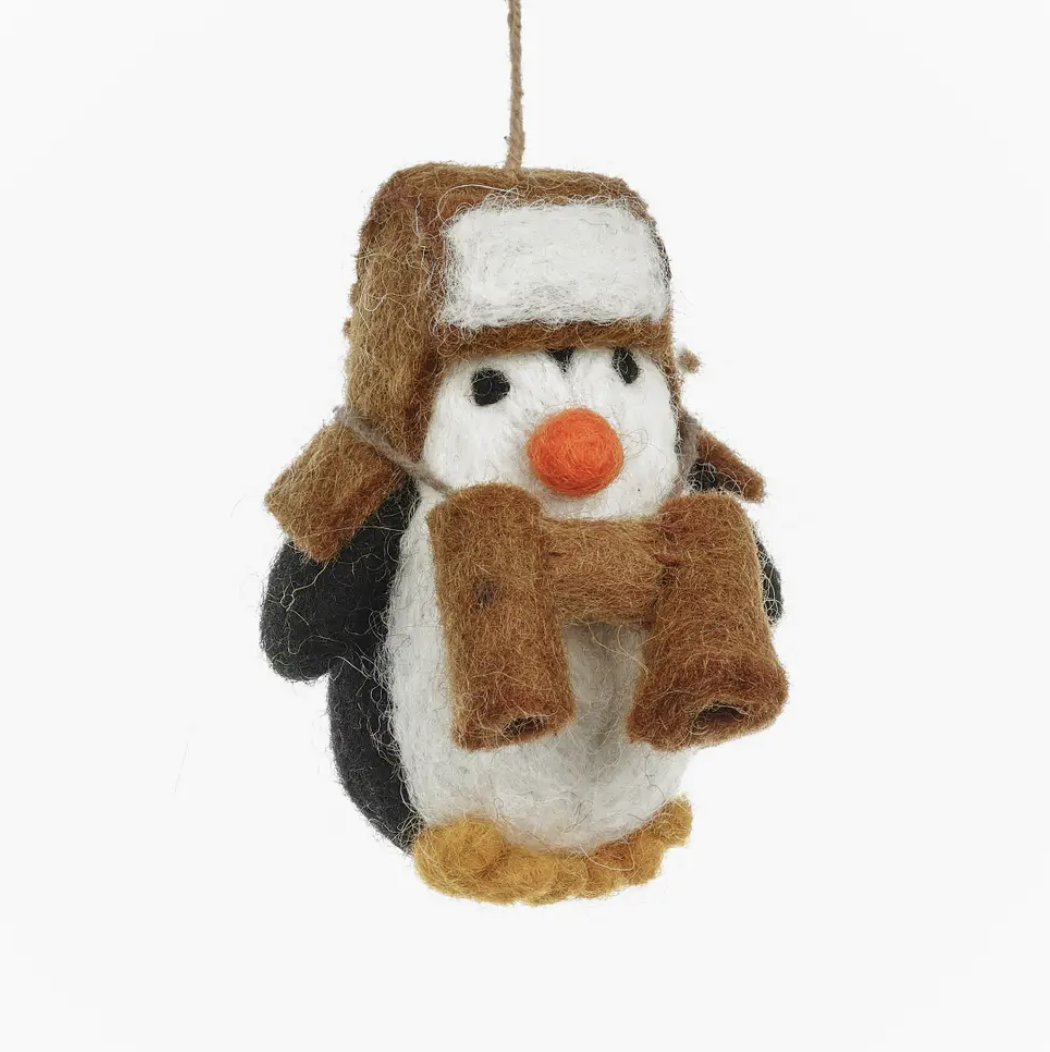 Image of Arctic Explorer Penguin - Handmade Felt Ornament by  Felt So Good