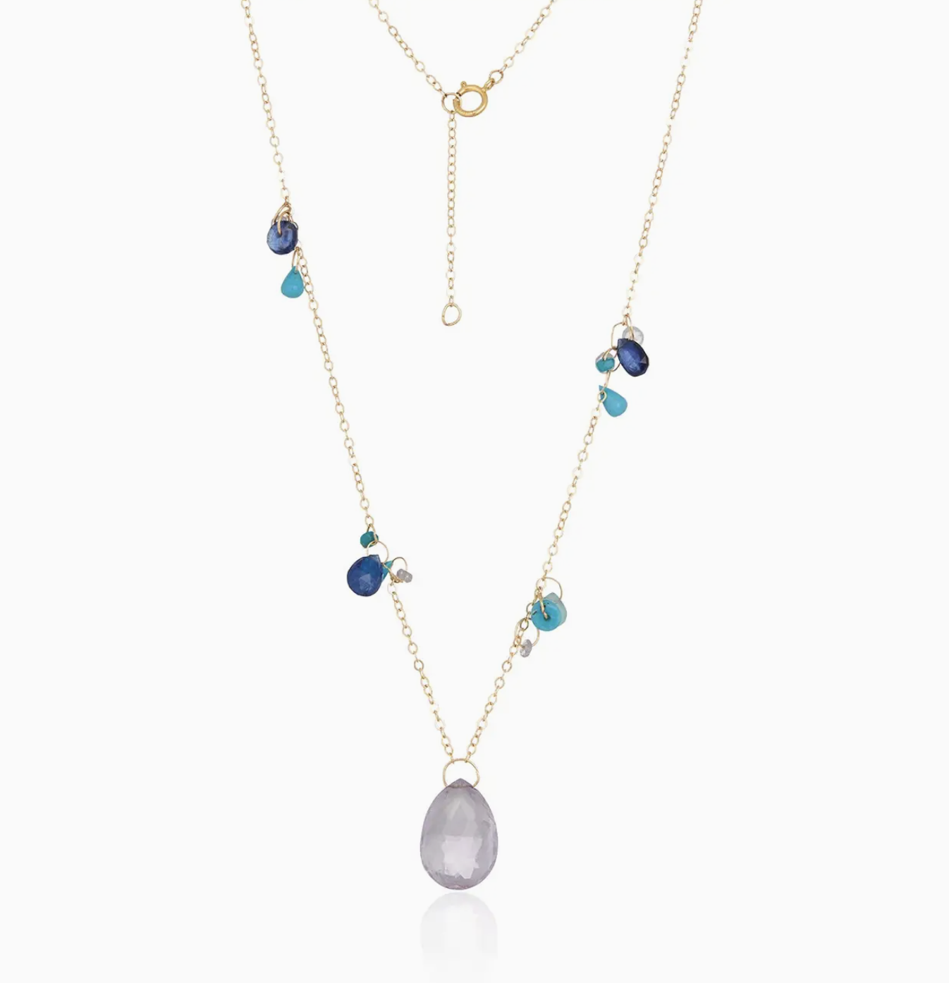 Image of Teardrops Clusters Purple Amethyst Pendant Necklace by Mabel Chong