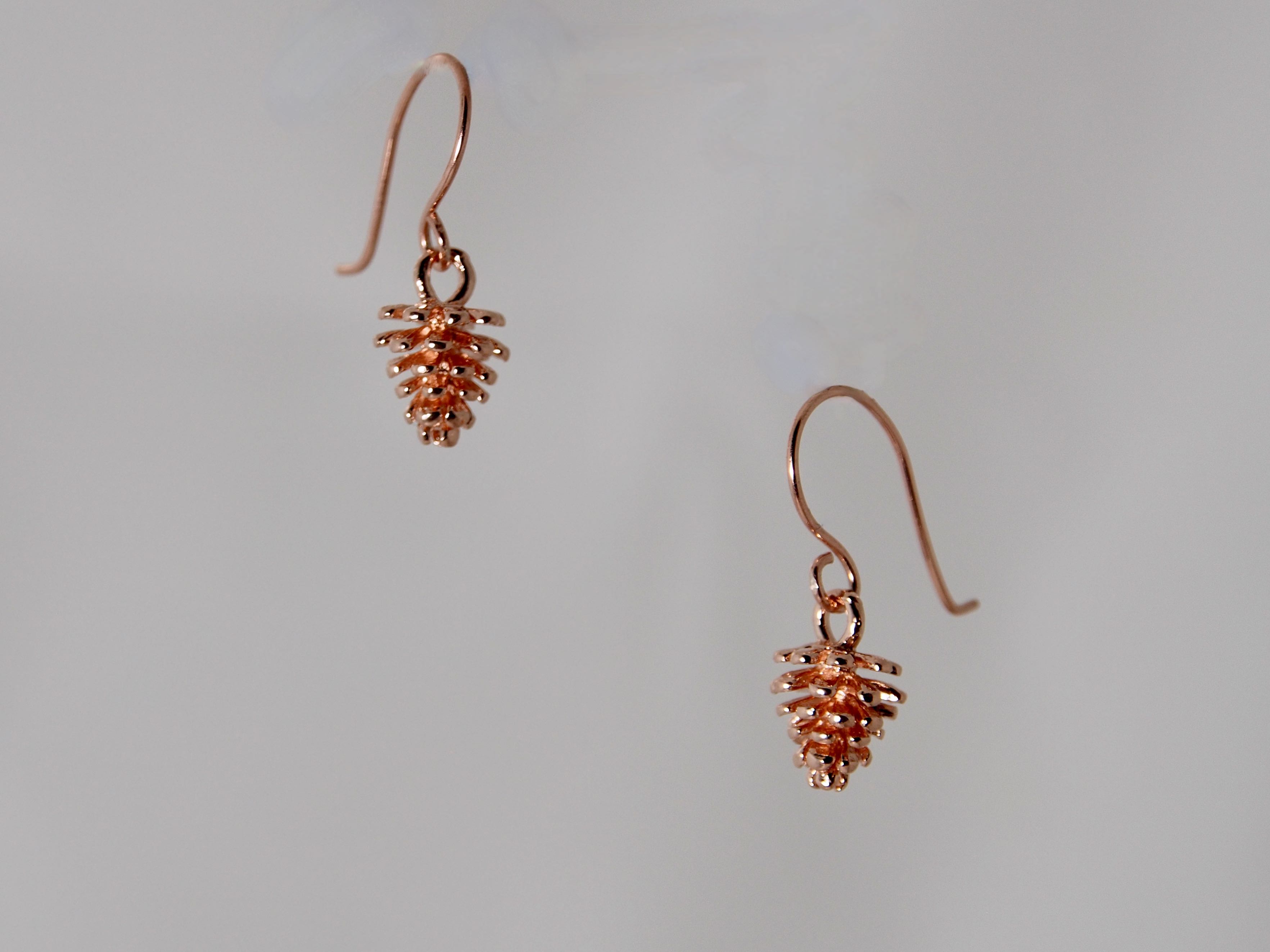 Pine Cone Rose Gold Vermeil Earrings