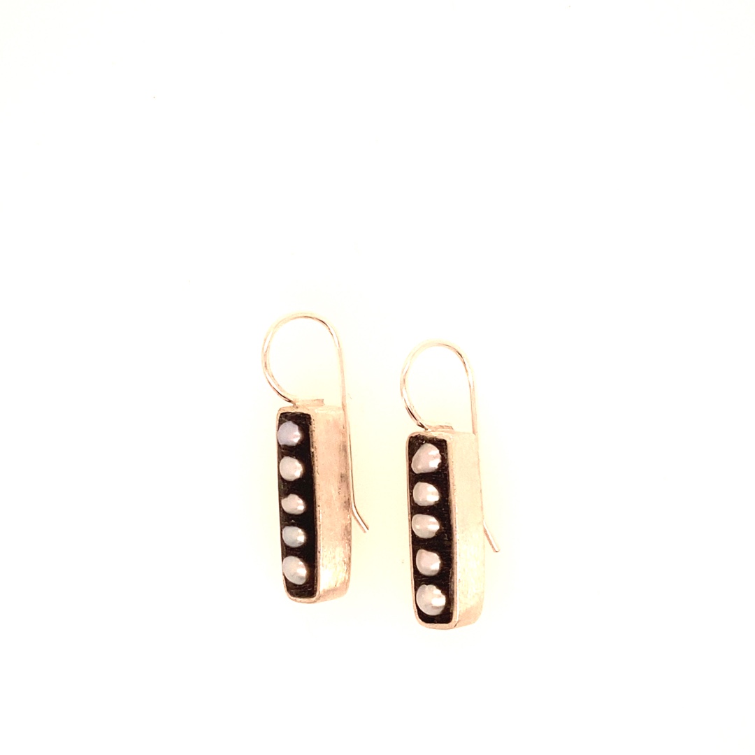 Image of Small Rectangle Pearl Earrings by Debra Abrams