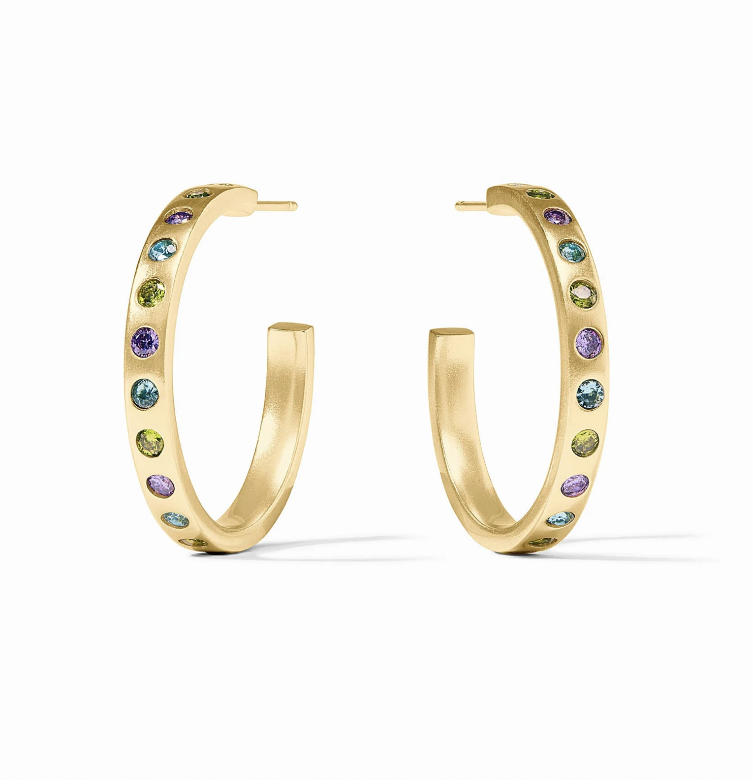 Image of Blue Twilight Rainbow Hoop Earrings - Medium by Julie Vos
