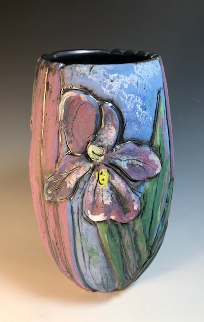 Purple Iris Vase