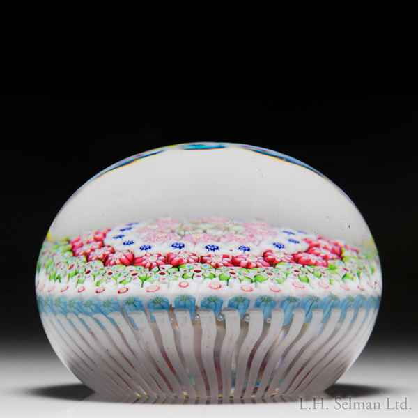 Antique Clichy concentric millefiori paperweight. LH Selman Glass