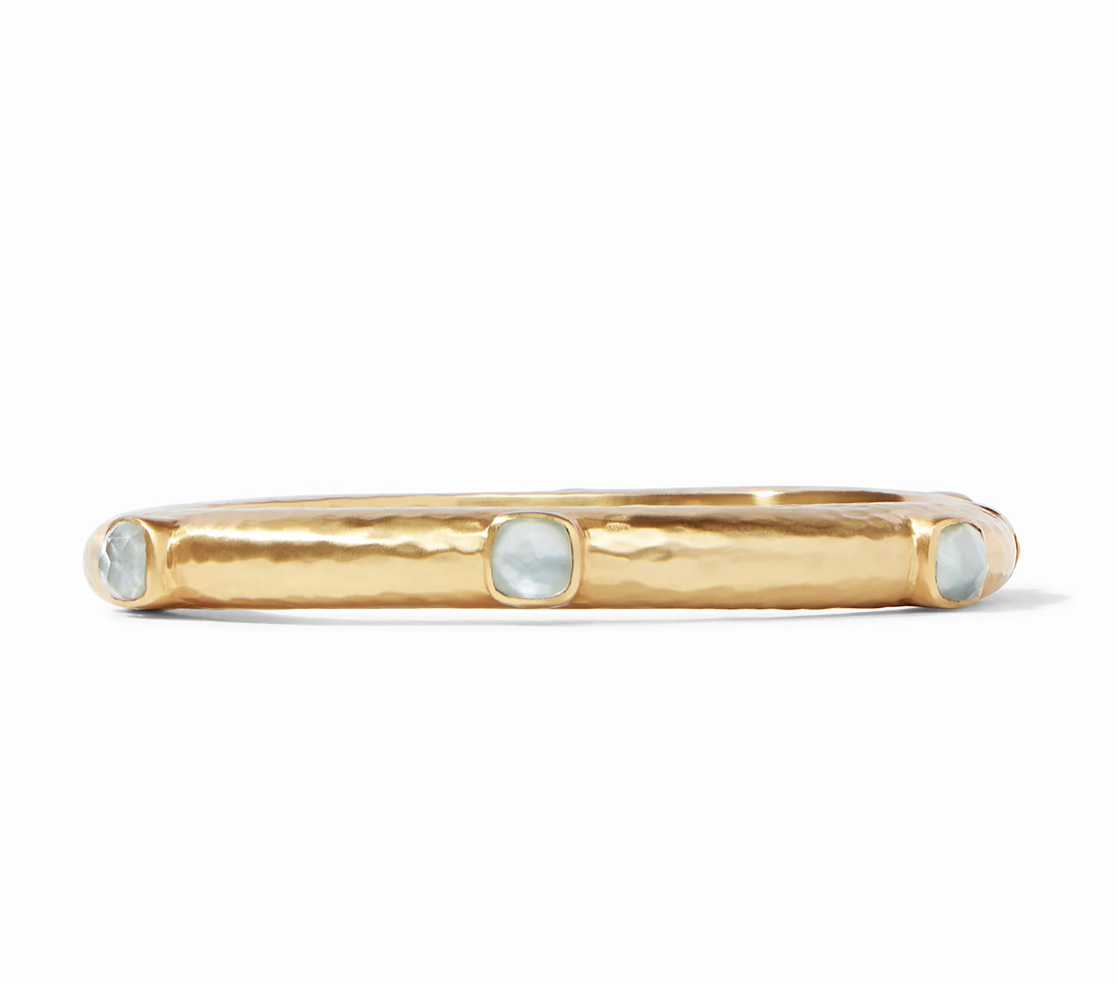 Image of Iridescent Aquamarine Blue Catalina Hinge Bangle by Julie Vos