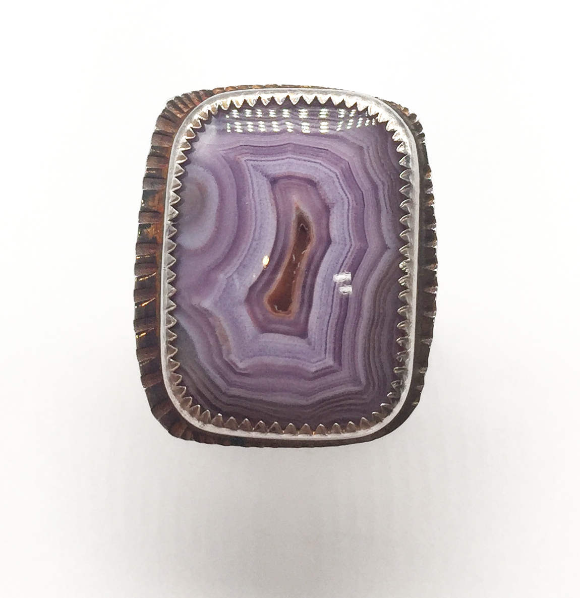 Image 1 for Laguna Beach Agate Sterling Ring, Size 6.75 Laguna Beach Agate Sterling Ring, Size 6.75