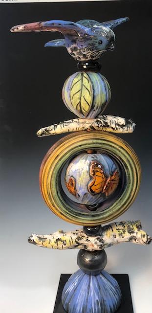 Image of Small Totem - Bluebird and Birch by Nancy Briggs