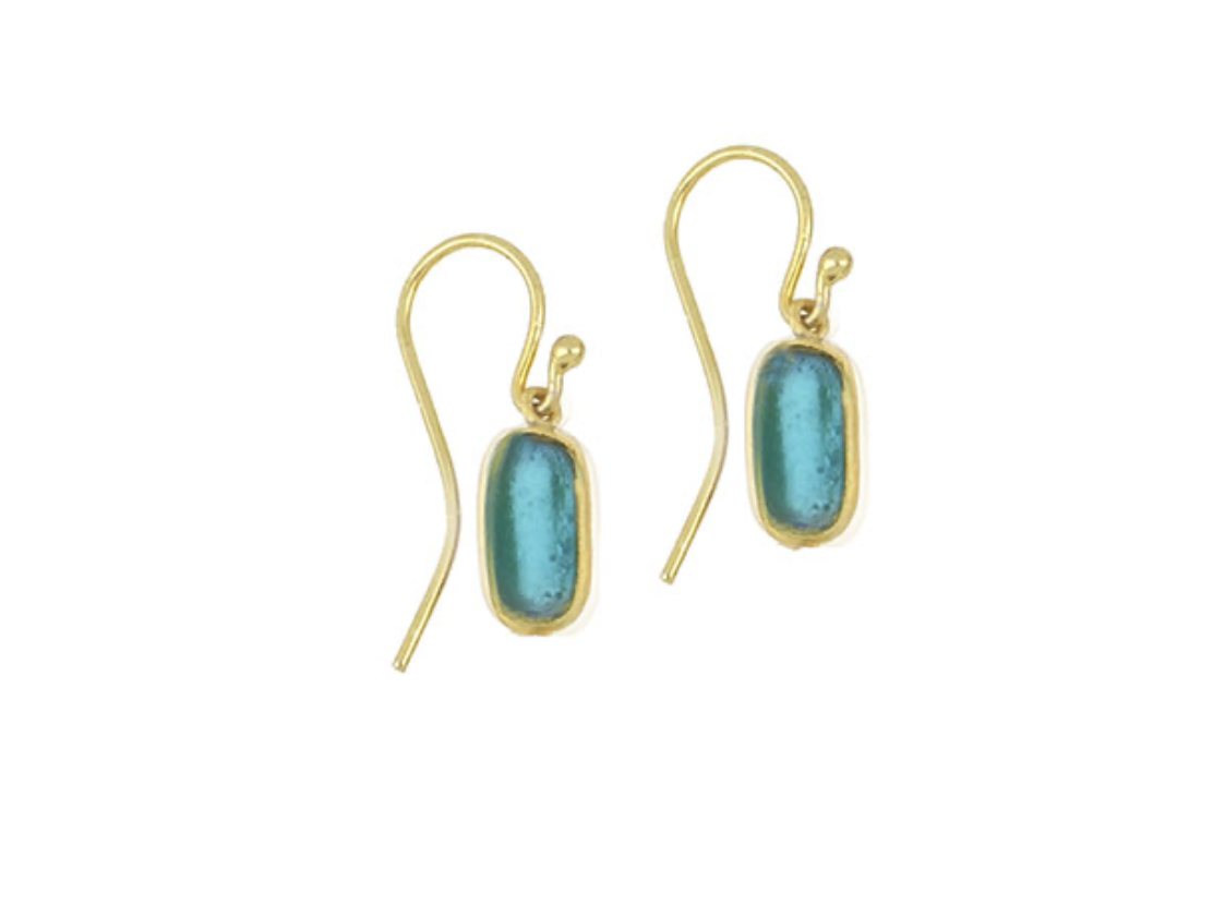 Image of Geo Bubble Wire Earrings in Turquoise by Michael Vincent Michaud