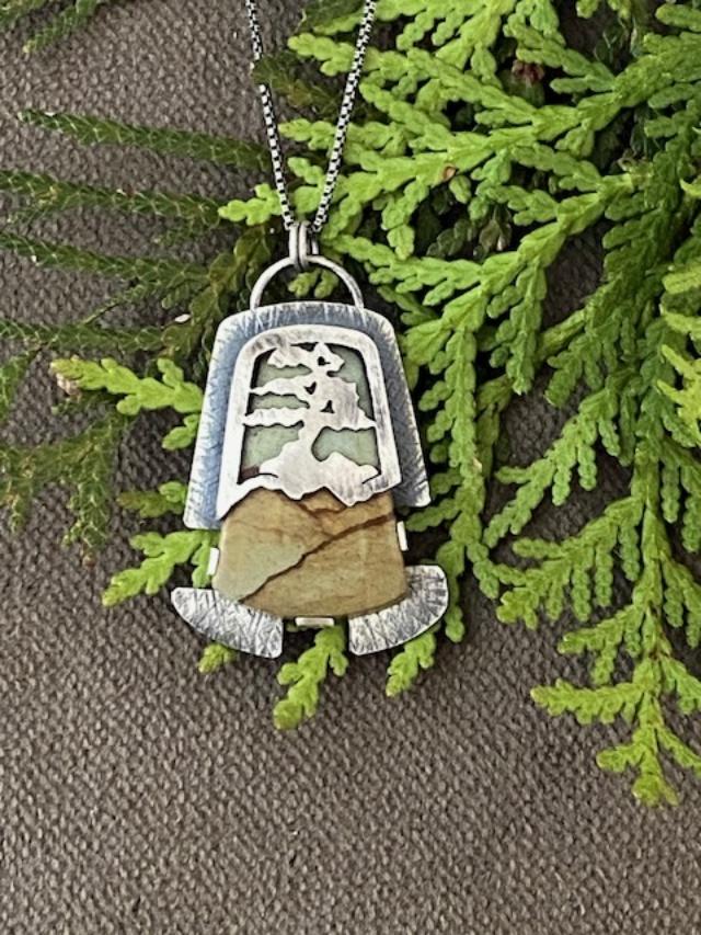 Image of Big Horn Mine Jasper and SS Necklace by Michelle Zjala Winter