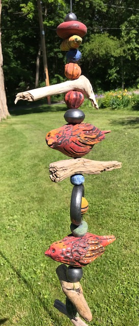 Image 1 for Two Bird Hanging Totem (Red) Two Bird Hanging Totem (Red)