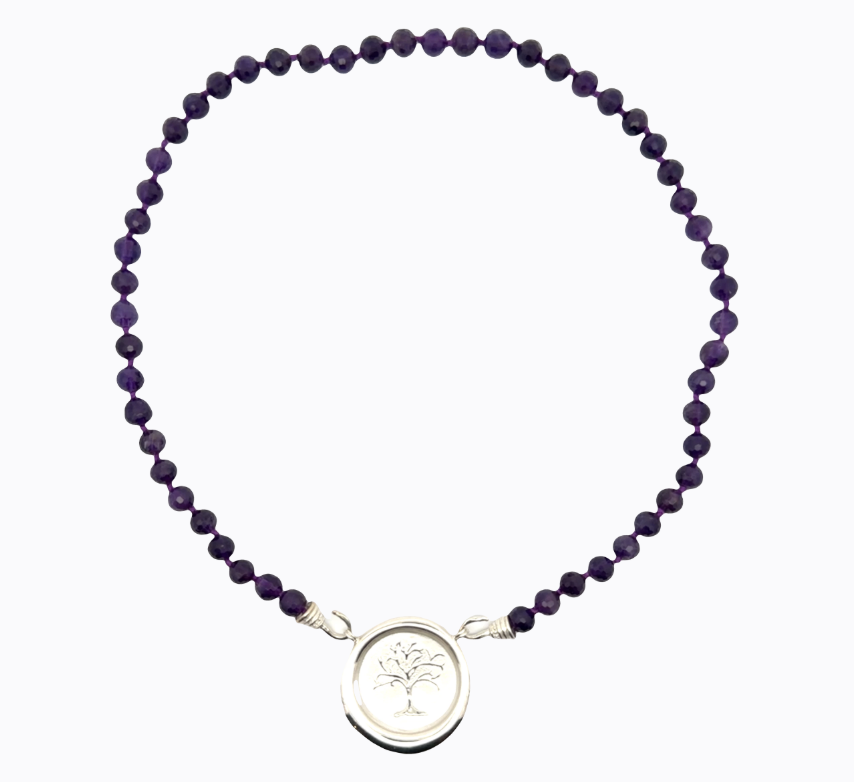 Image of Faceted Deep Purple Amethyst Orbs on Hand Cast Sterling Hooks by Marcia McDonough