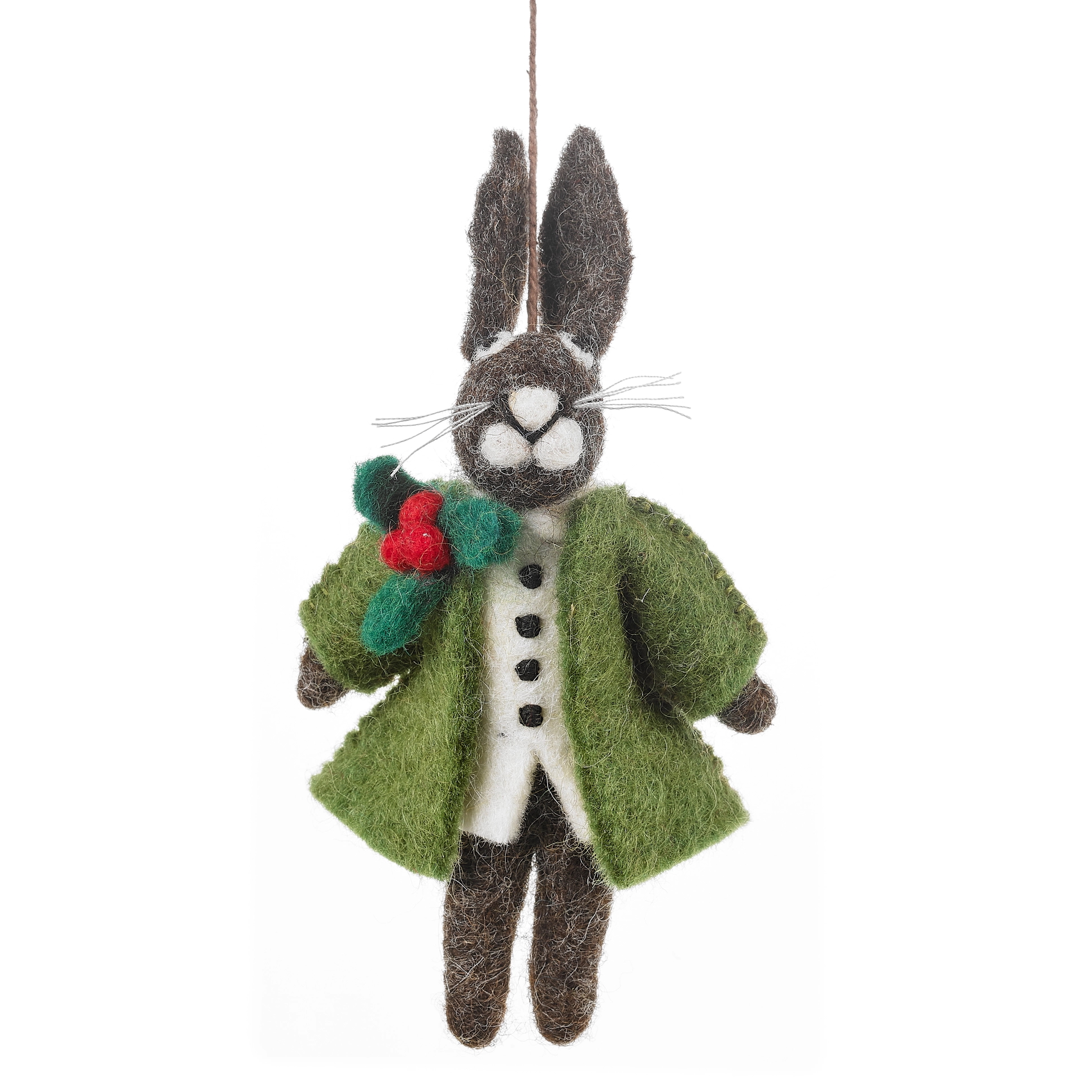Image of Hector Christmas Hare - Handmade Felt Ornament by  Felt So Good