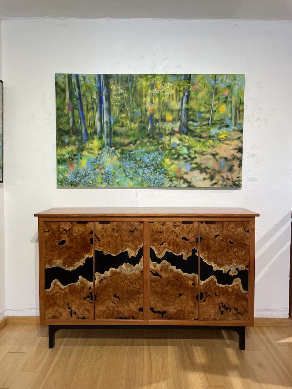 Mahogany and California Cottonwood Rorschach Cabinet/Delivery