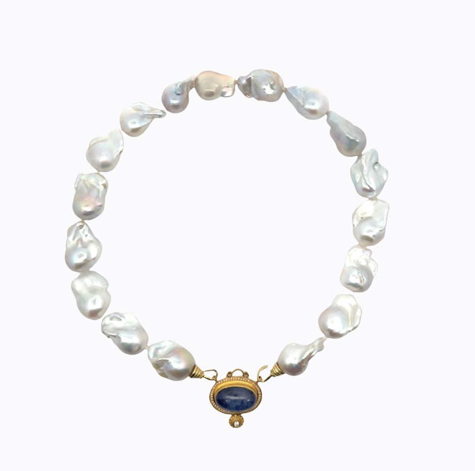 Image 2 for 24 Karat Gold, Cabazon Tanzanite, and Diamond Centerpiece, Handmade with Sterling Backing