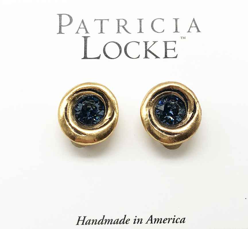 Image 1 for Amala Clip Earrings in Gold, Denim Amala Clip Earrings in Gold, Denim
