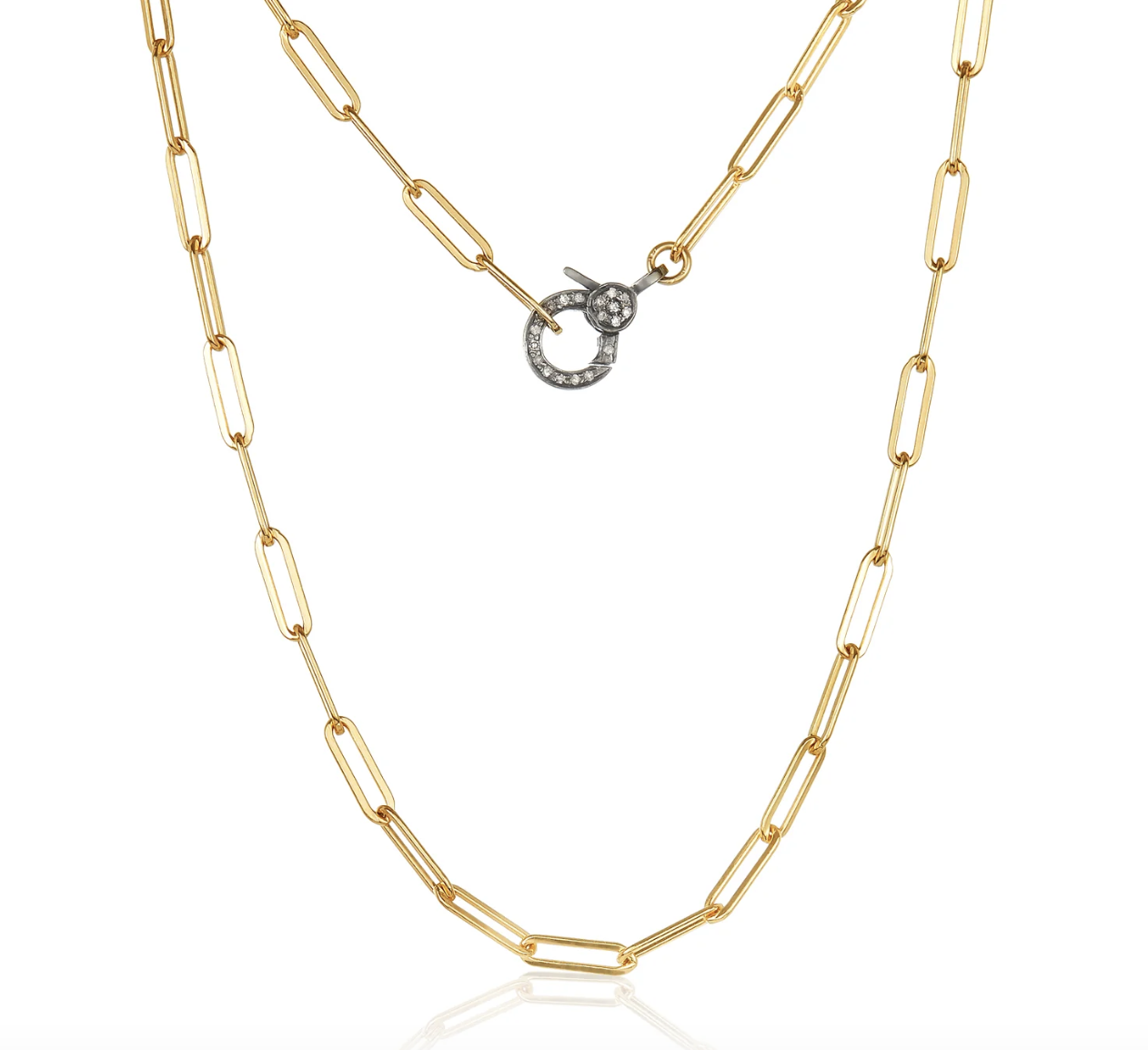 Image of Polly Gold-Filled Necklace with Diamond and Silver Clasp by Mabel Chong