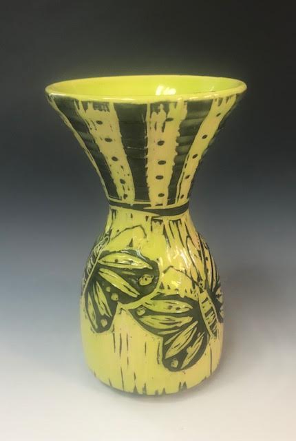 Image of Small Chartreuse Butterfly Vase by Nancy Briggs
