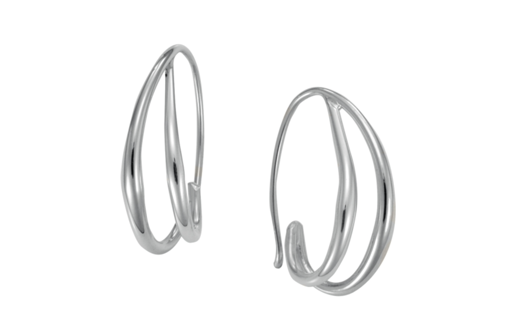 Image of Duo's Hoop Sterling Silver Earrings, Large by Ed Levin