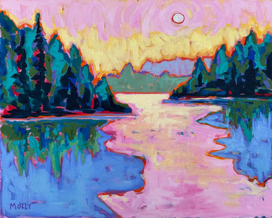 Image of Boundary Waters and Pink Sky by Molly Krolczyk