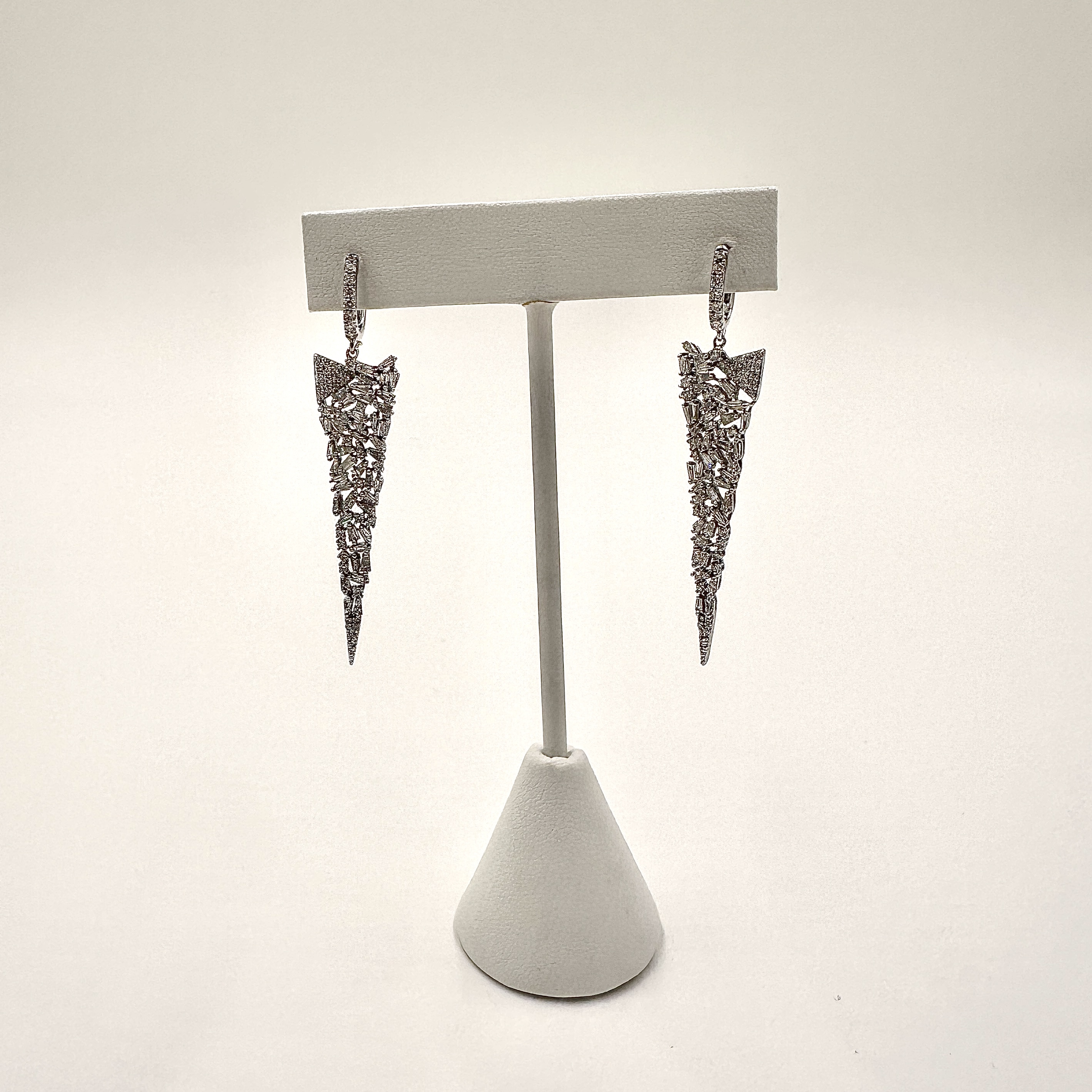 Image of Approximately 3 carat Diamond 18k White Gold Spike Earrings with Detachable Dangles by Marcia McDonough