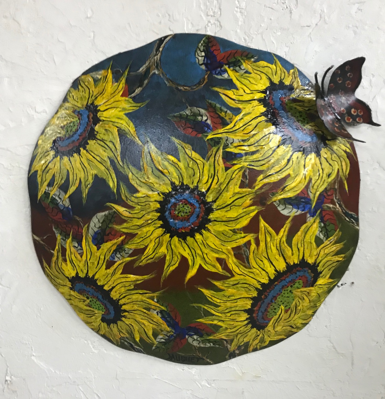 Sunflowers on Wavy Disk