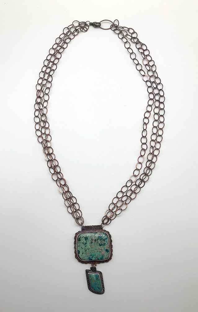 Image 1 for Necklace Sterling, Azurite/Malachite and Chrysocolla Necklace Sterling, Azurite/Malachite and Chrysocolla