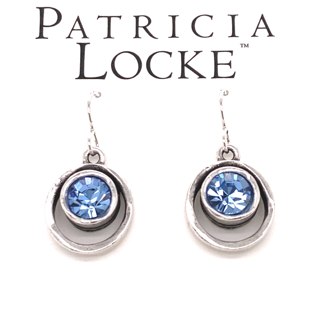 Image 1 for Skeeball Earrings in Silver, Light Sapphire Skeeball Earrings in Silver, Light Sapphire
