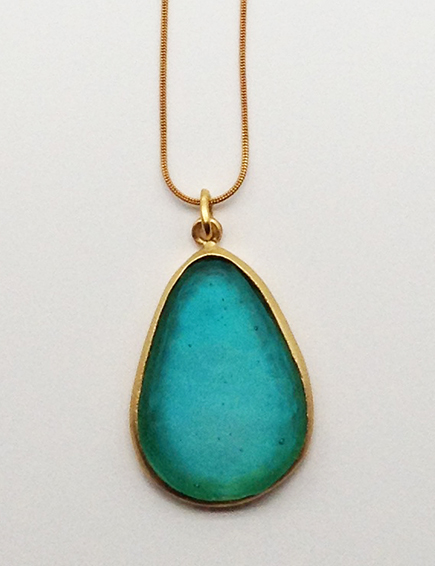 Image 1 for Large Pear Shape Pendant in Teal Large Pear Shape Pendant in Teal
