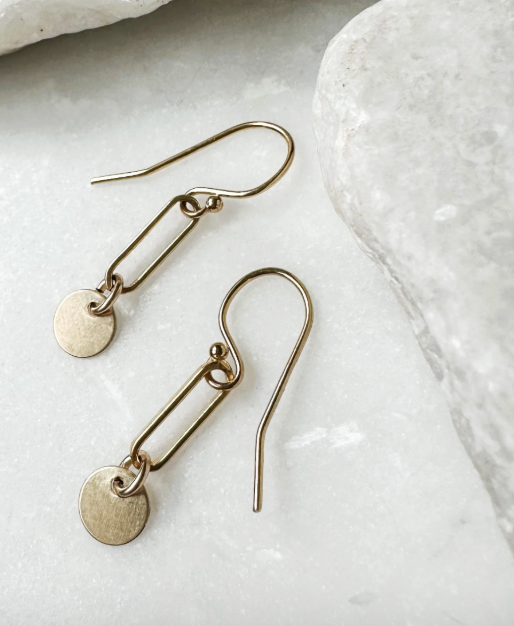 Image of Coin Link Drop Earrings, 14k Gold Fill - Trunk Show by  RACH B Jewelry