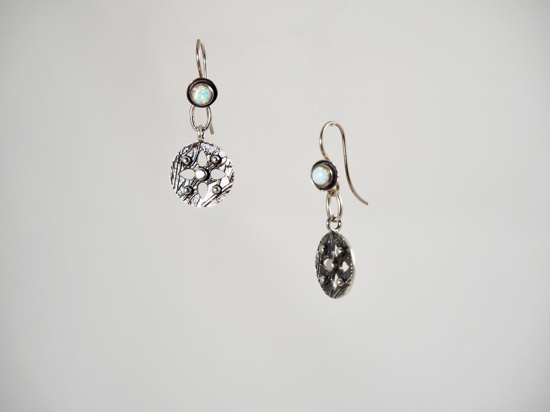 Image of Opal Flower Earrings by Barbara Rand