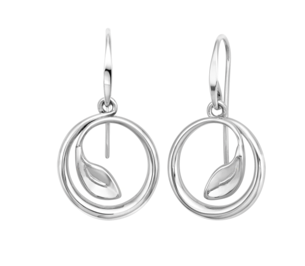 Be-Leaf Sterling Silver Earrings, Medium