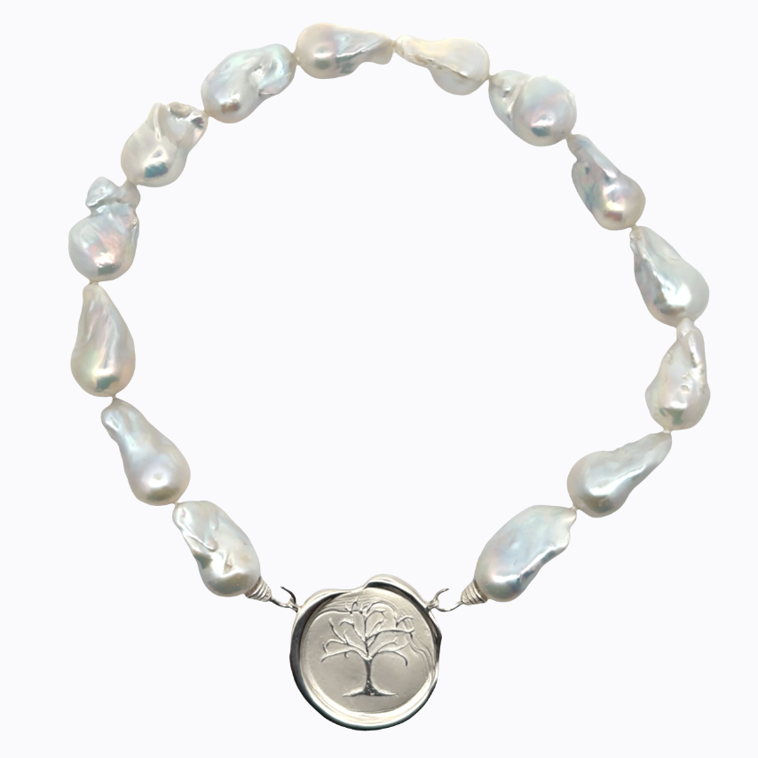 Image of Extra Large High Luster Baroque Freshwater Pearls with Hand Cast Sterling Hooks by Marcia McDonough